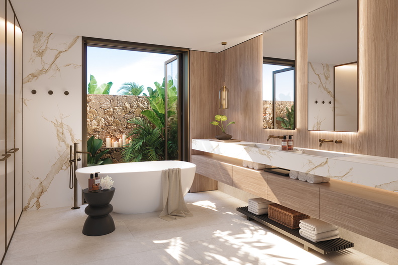Tiara Holidays - Sani Asterias - one bedroom residence private garden ground floor bathroom